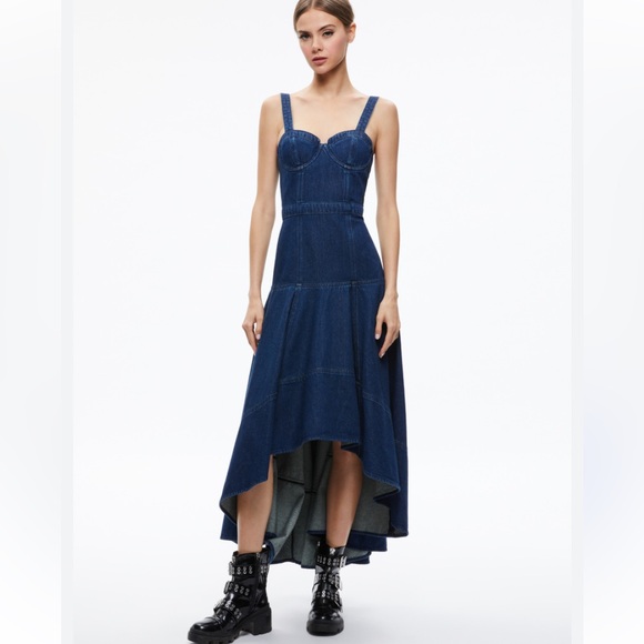 Denim corset dress Alice + Olivia NEW - Picture 1 of 9